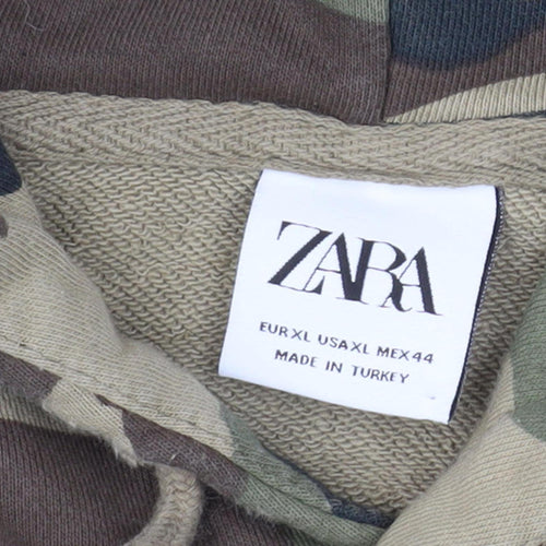 Zara Men's XL Camouflage Pullover Hoodie