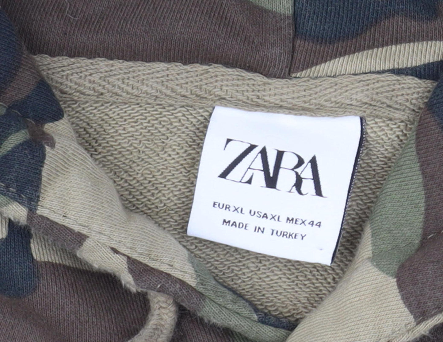 Zara Men's XL Camouflage Pullover Hoodie