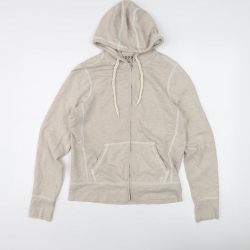 Izod Women's Beige Full Zip Hoodie Size S, Casual Comfort