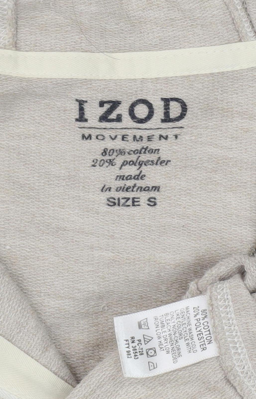 Izod Women's Beige Full Zip Hoodie Size S, Casual Comfort