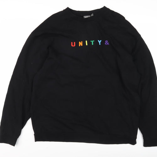 ASOS Men's Black Pullover Sweatshirt, M, Graphic Print