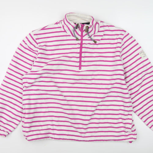 Joules Women’s Pink Striped Pullover Sweatshirt Size 14