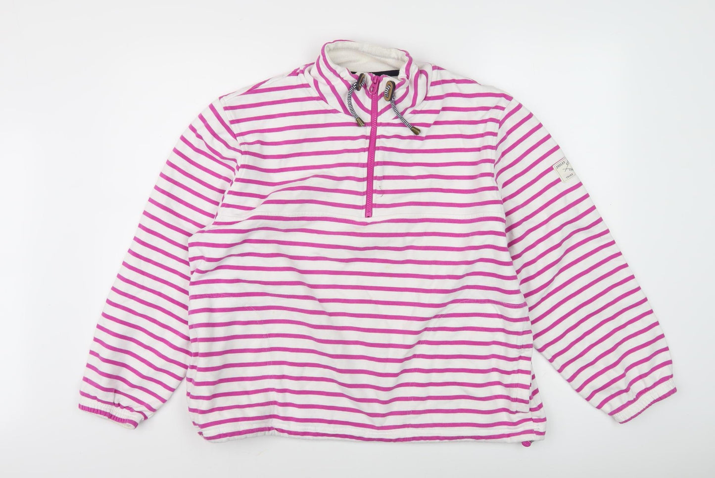 Joules Women’s Pink Striped Pullover Sweatshirt Size 14