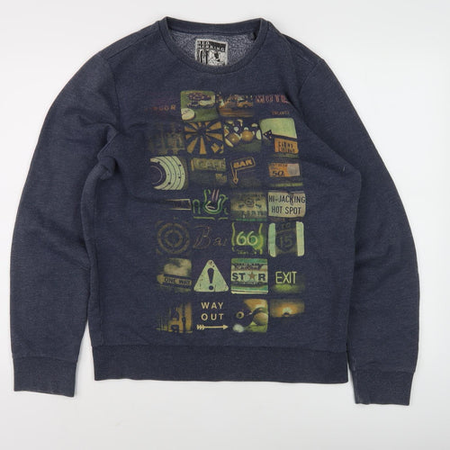 Red Herring Men's Grey Sweatshirt, M, Graphic Print