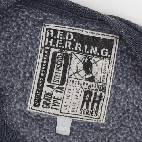 Red Herring Men's Grey Sweatshirt, M, Graphic Print