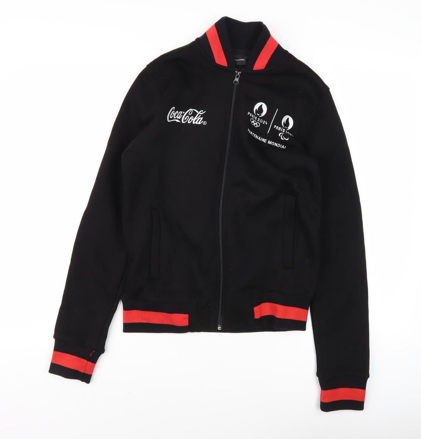 Coca-Cola Unisex Kids Black Varsity Jacket M Full Zip