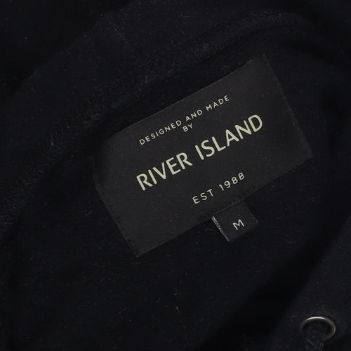 River Island Men's Black Pullover Hoodie, M, Hooded Comfort