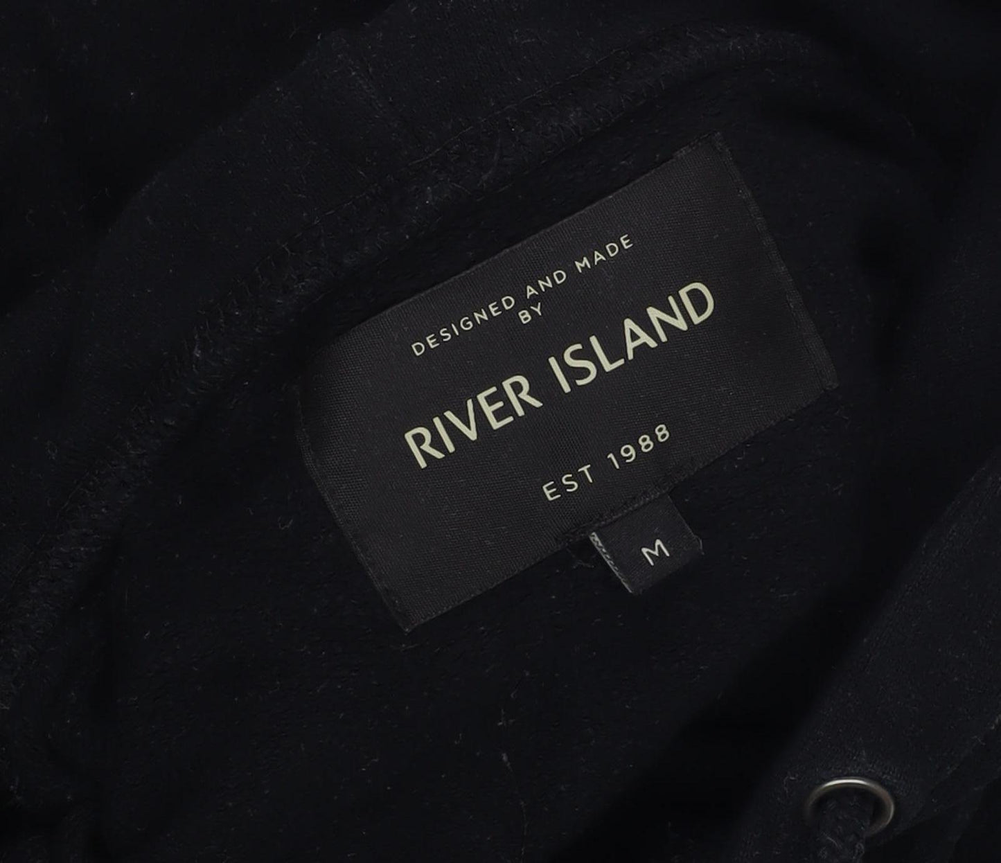 River Island Men's Black Pullover Hoodie, M, Hooded Comfort