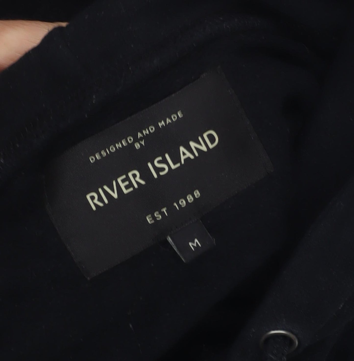 River Island Men's Black Pullover Hoodie, M, Hooded Comfort