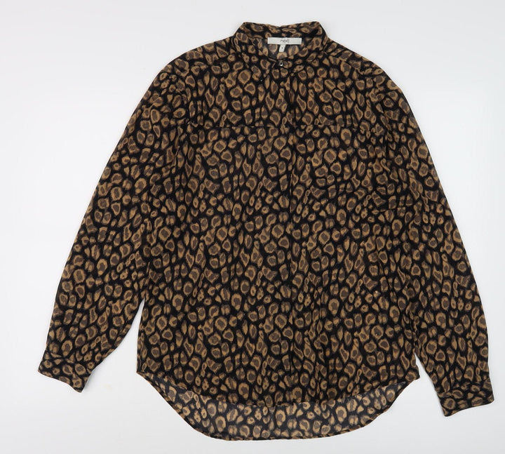Next Women's Multicoloured Animal Print Blouse, Size 8
