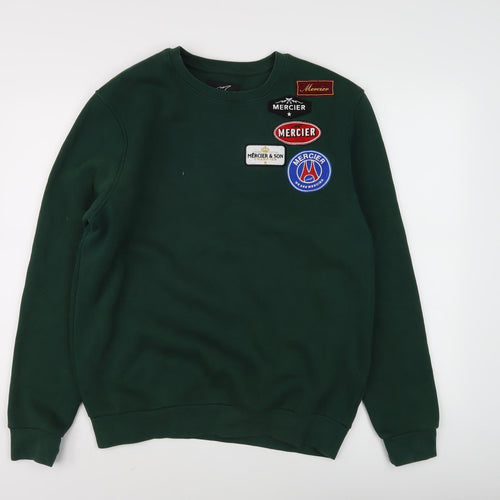 Mercier Men's Green Pullover Logo Sweatshirt L