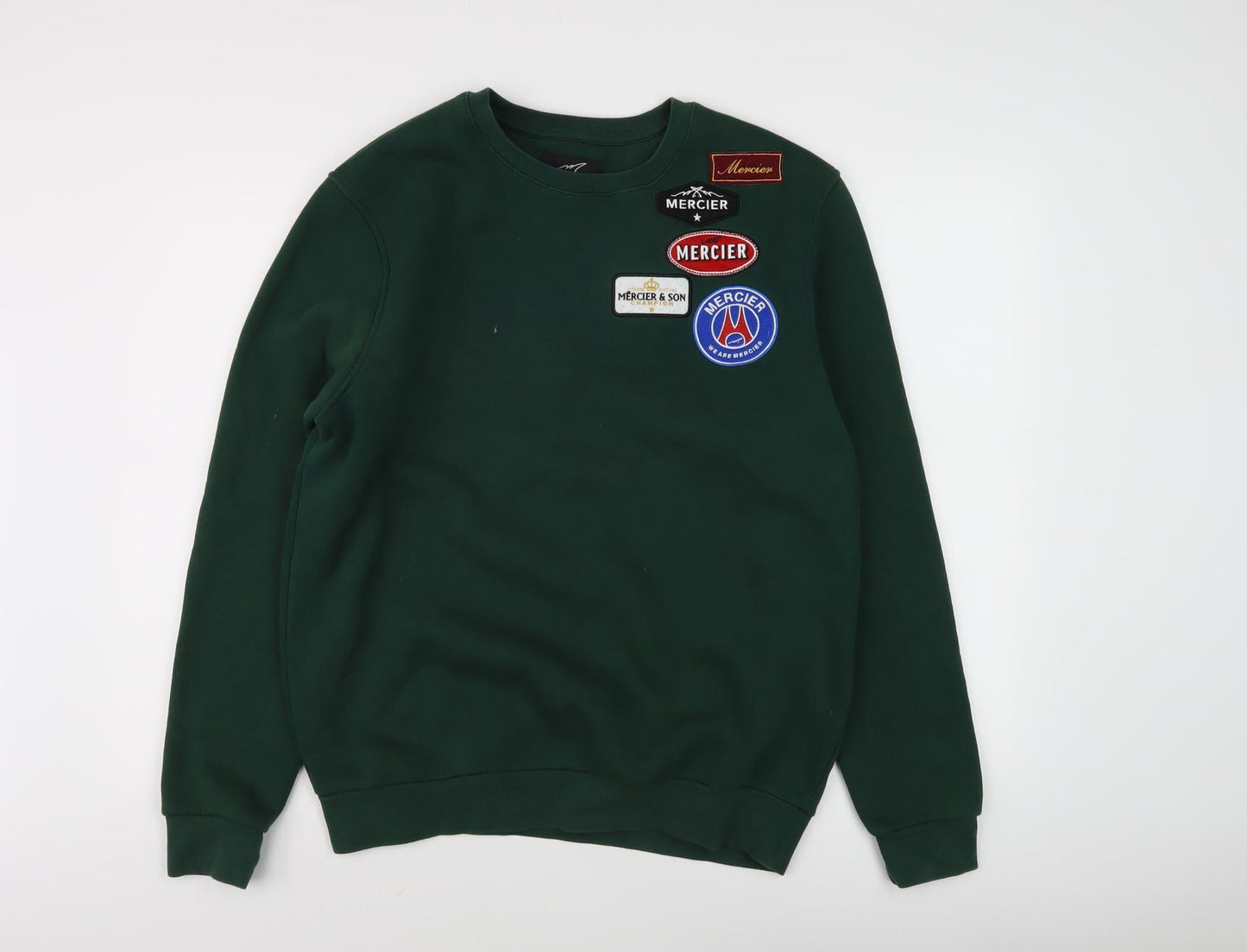 Mercier Men's Green Pullover Logo Sweatshirt L