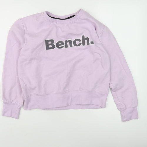 Bench Women's Purple Graphic Printed Crew Neck Sweatshirt Size M