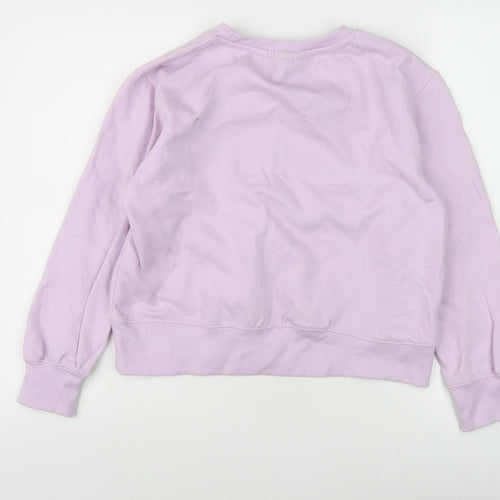 Bench Women's Purple Graphic Printed Crew Neck Sweatshirt Size M
