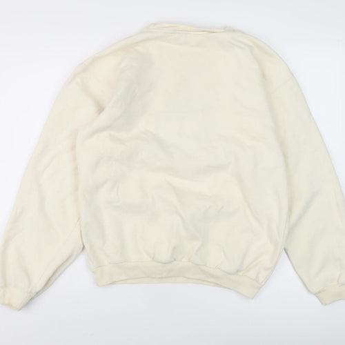 Fila Men's Beige Sweatshirt S Pullover Logo Fleece