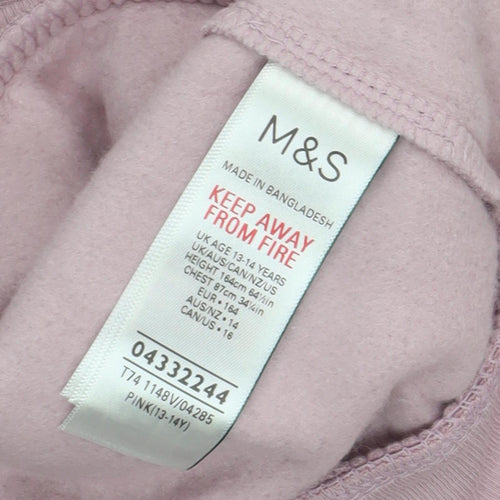 Marks and Spencer Teens Pink Graphic Sweatshirt, Size 14