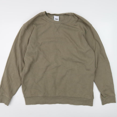 Zara Green Unisex Sweatshirt, L, Casual Pullover