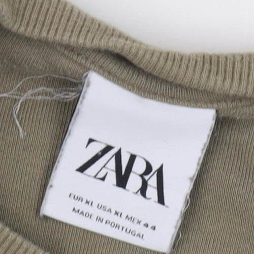 Zara Green Unisex Sweatshirt, L, Casual Pullover
