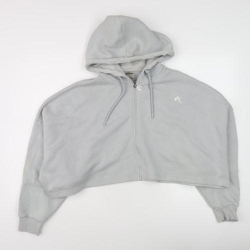 Grey Women's Full Zip Hoodie, Size M, Relaxed Fit