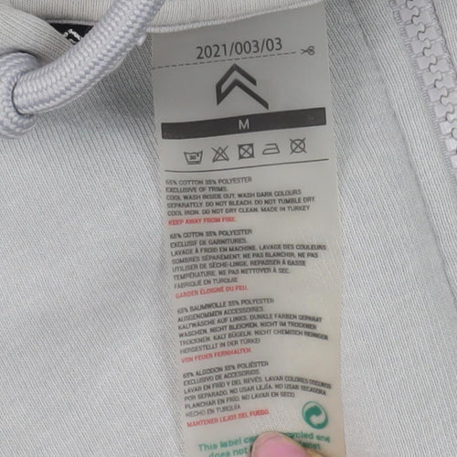 Grey Women's Full Zip Hoodie, Size M, Relaxed Fit