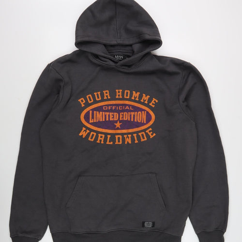 boohooMAN Men's Black Pullover Hoodie L