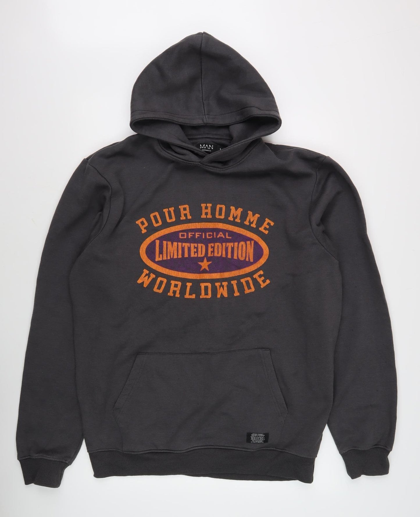 boohooMAN Men's Black Pullover Hoodie L