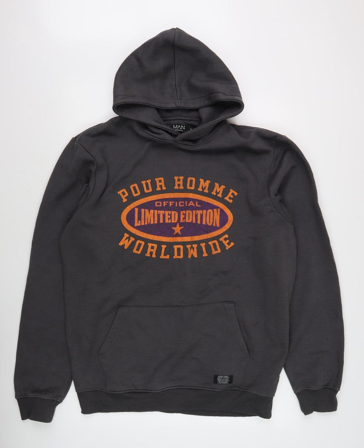 boohooMAN Men's Black Pullover Hoodie L