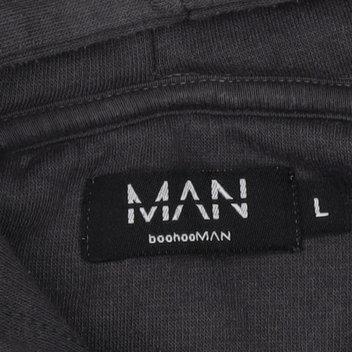 boohooMAN Men's Black Pullover Hoodie L