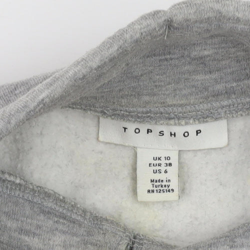 Topshop Women's Grey Pullover Sweatshirt Size 10