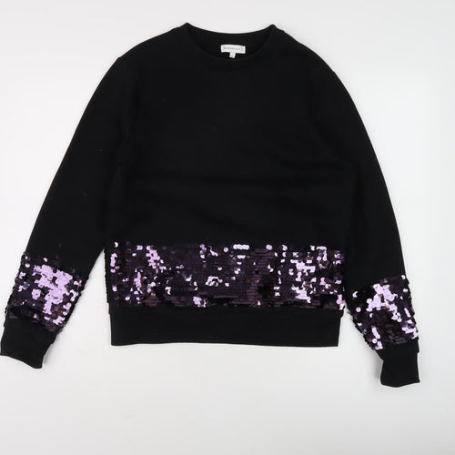 Warehouse Women's Black Sequin Sweatshirt, S