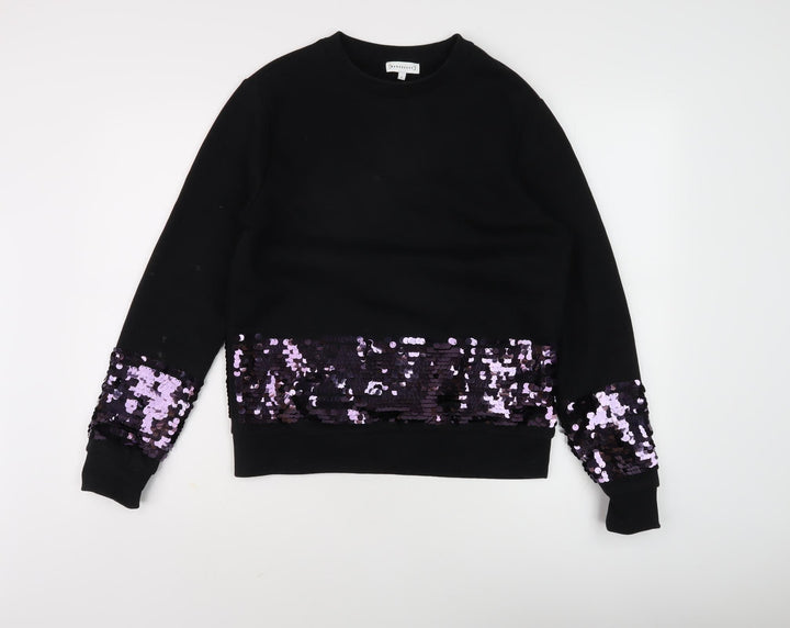Warehouse Women's Black Sequin Sweatshirt, S