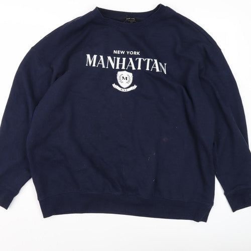 New Look Women's Blue Pullover Sweatshirt with Graphics