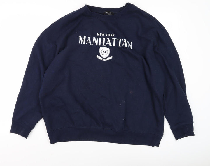 New Look Women's Blue Pullover Sweatshirt with Graphics