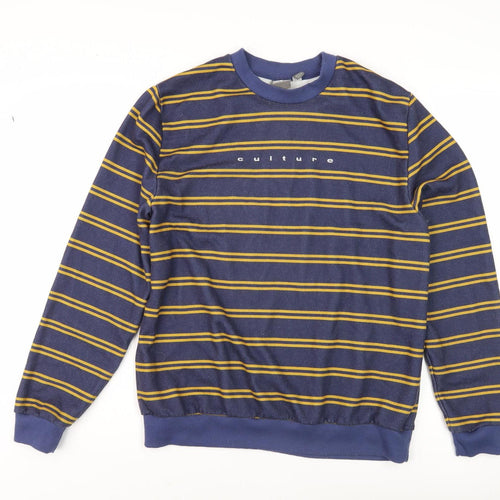 ASOS Men's Blue Striped Pullover Sweatshirt M