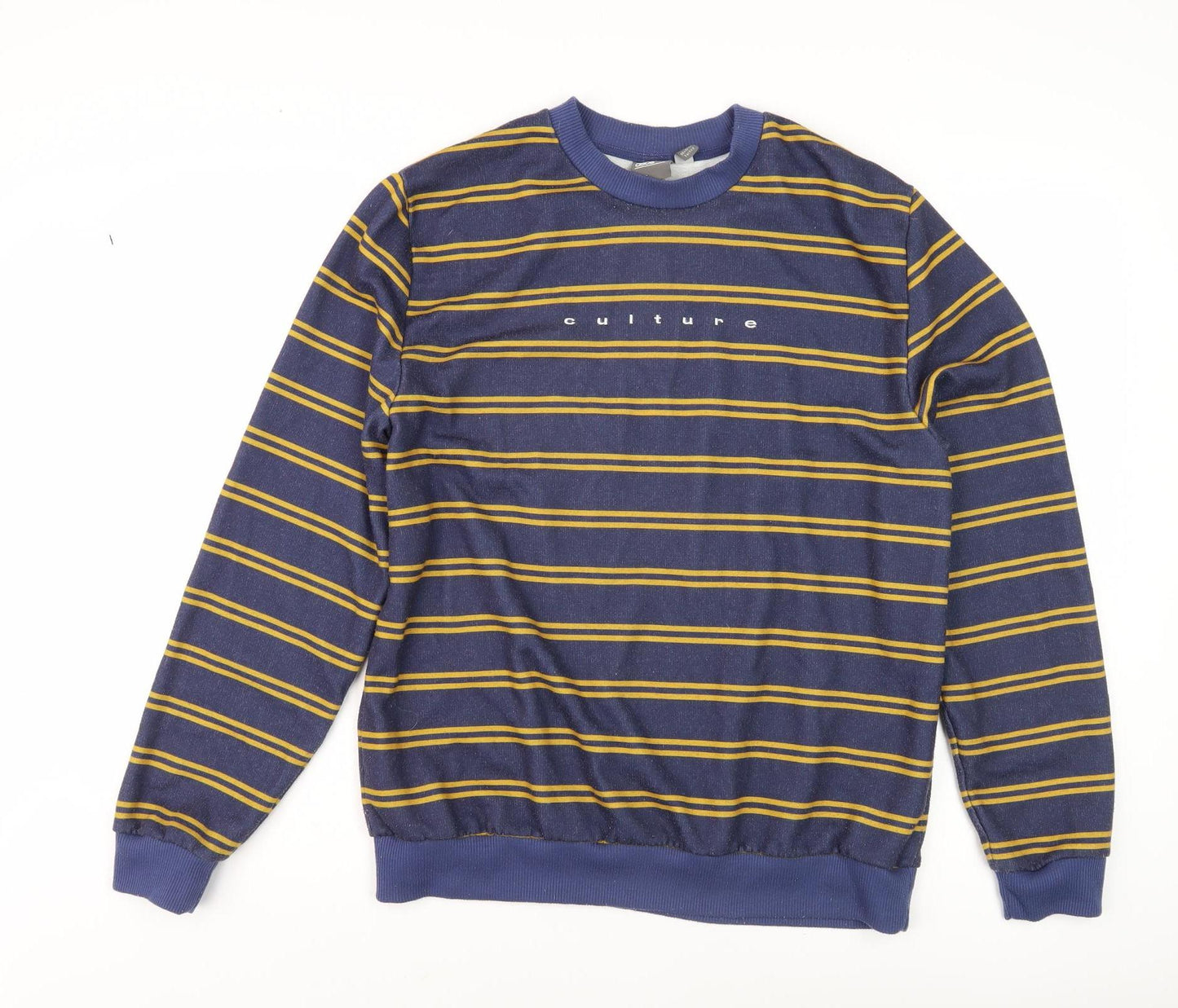 ASOS Men's Blue Striped Pullover Sweatshirt M