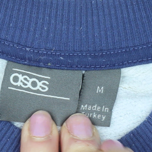 ASOS Men's Blue Striped Pullover Sweatshirt M