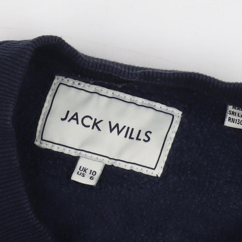 Jack Wills Women's Blue Pullover Sweatshirt Size 10