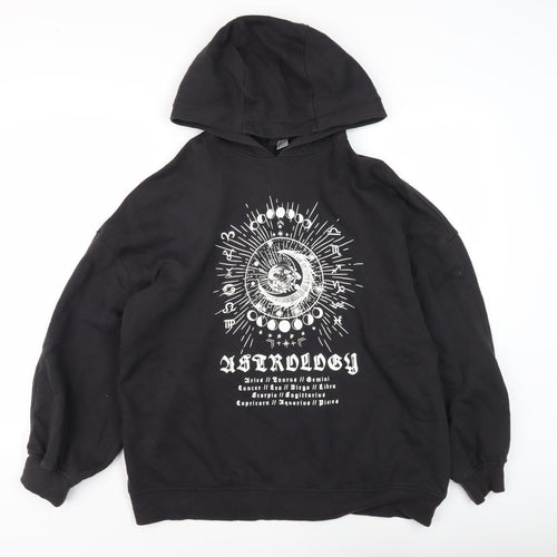H&M Unisex Black Astrology Graphic Pullover Hoodie M