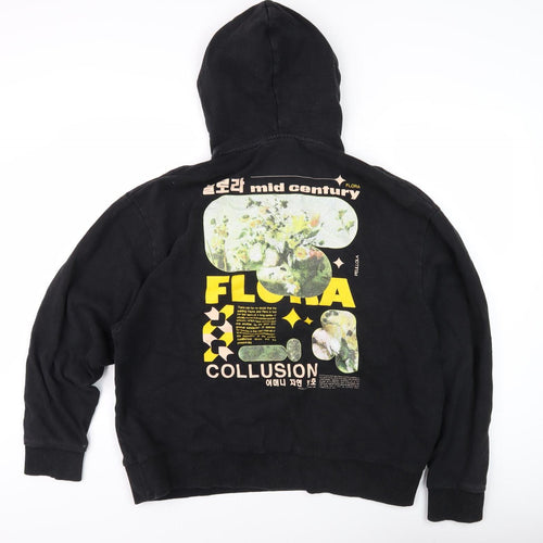 Collusion Unisex Black Graphic M Hoodie Pullover