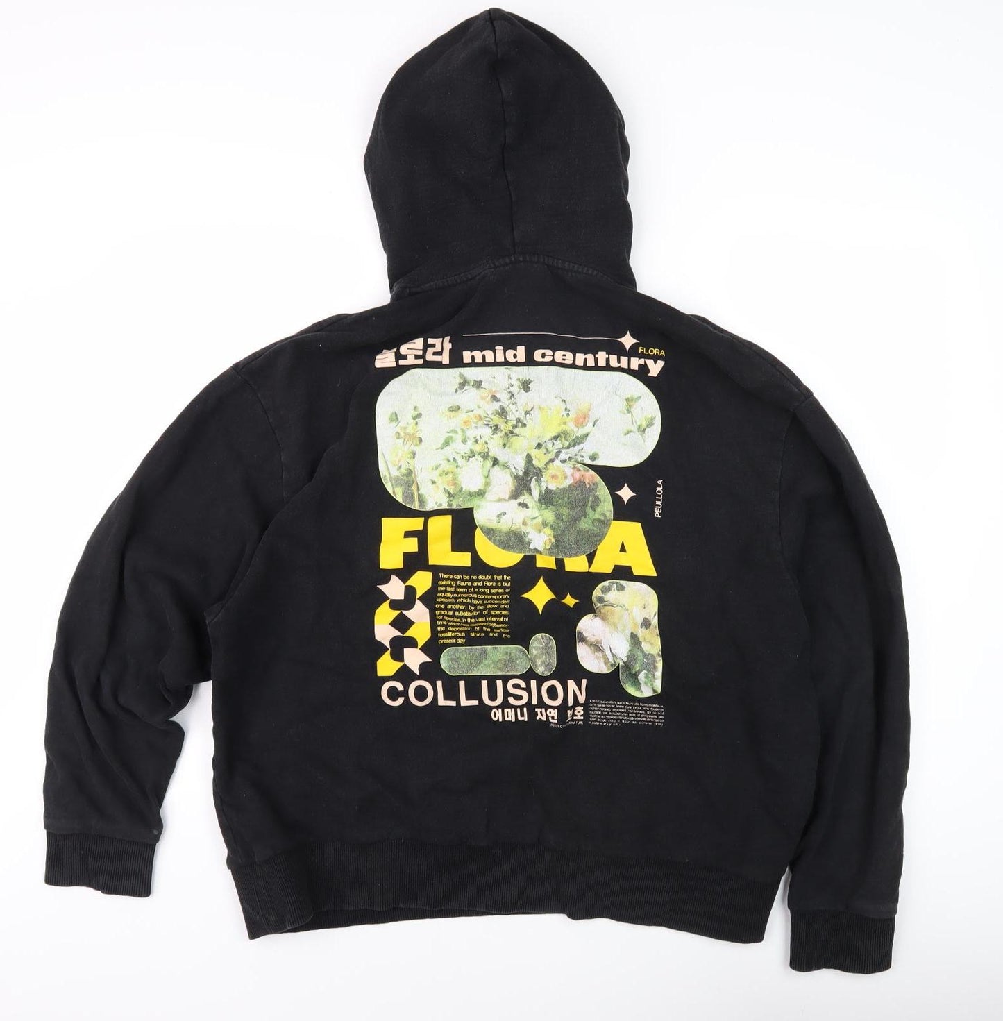 Collusion Unisex Black Graphic M Hoodie Pullover