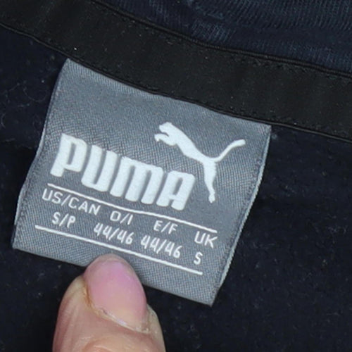 Puma Unisex Black Pullover Hoodie, Size S, Logo Accent