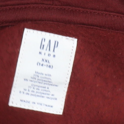 GAP Boys Red Pullover Hoodie L Fleece Casual Winter