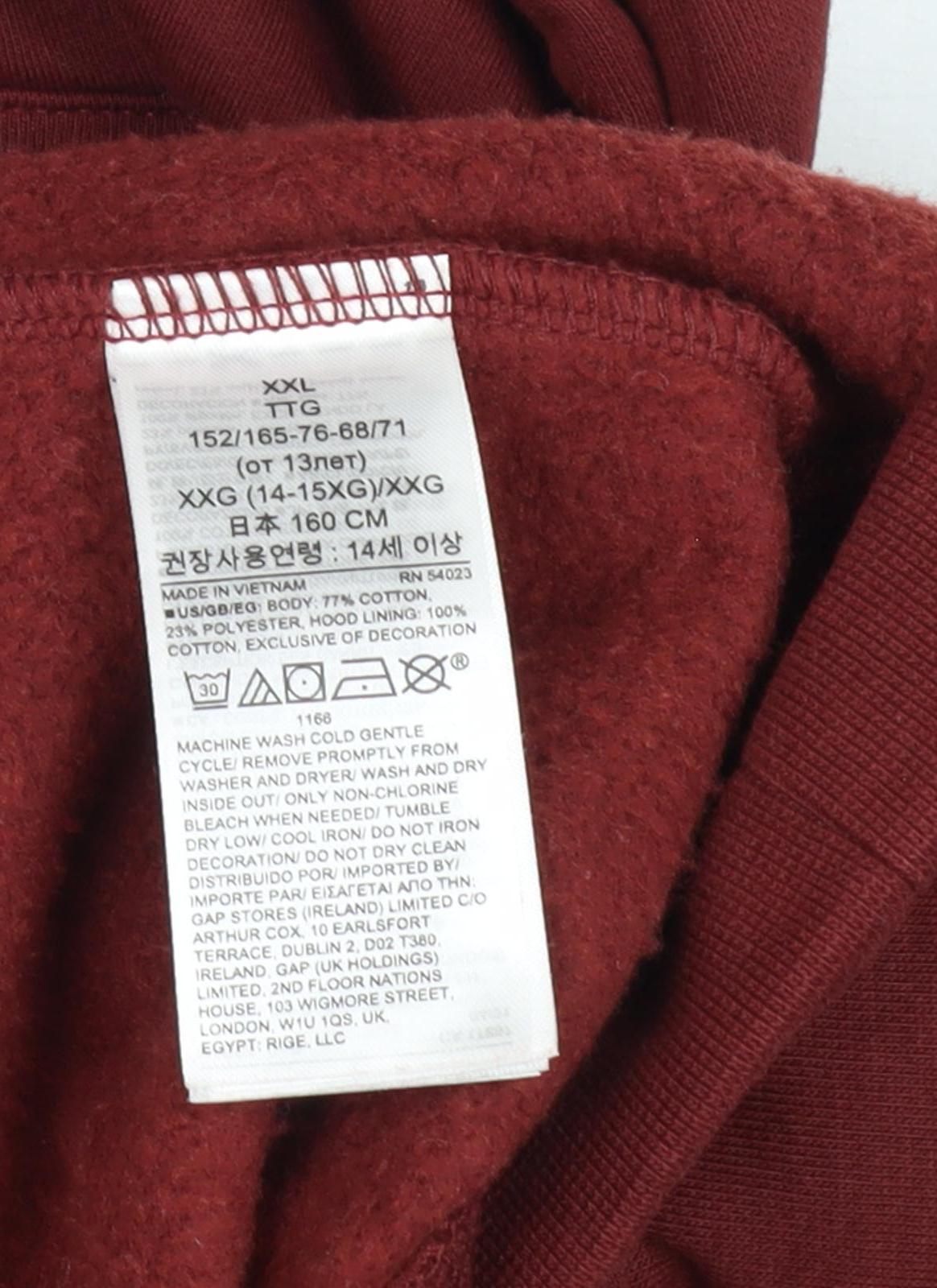 GAP Boys Red Pullover Hoodie L Fleece Casual Winter