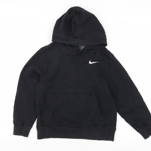 Nike Boys Black Pullover Hoodie - Size S, Logo, Casual