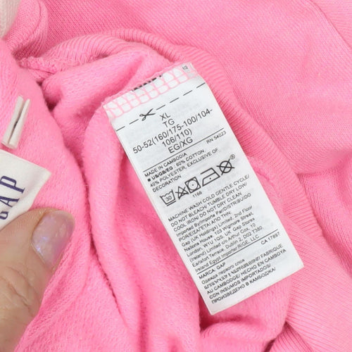 Gap Women's Pink XL Pullover Hoodie - Fleece, Relaxed Fit