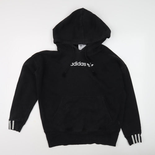 Adidas Women's Black Hooded Pullover Hoodie Size 6