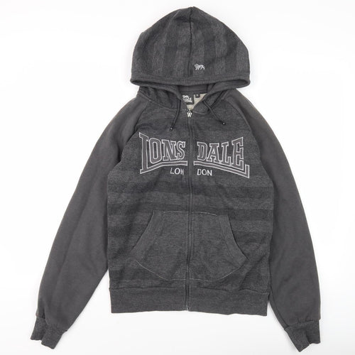 Lonsdale Women's Grey Full Zip Hoodie - Size 10