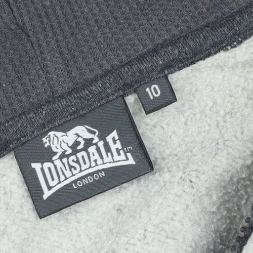 Lonsdale Women's Grey Full Zip Hoodie - Size 10