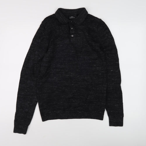 Next Men's Black Collared Jumper Size S