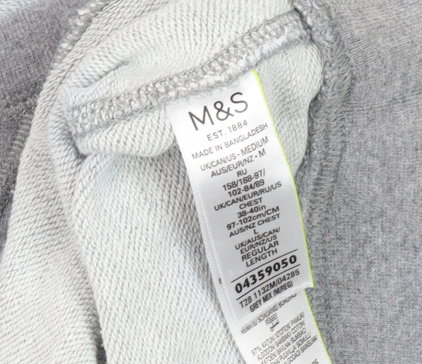 Marks and Spencer Men's Grey Medium Pullover Sweatshirt